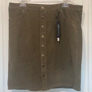 SOLD Jones NY High Waisted Corduroy Skirt, Army/Olive Green, NWT